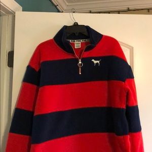 vs PINK Polar Fleece Quarter Zip Pullover